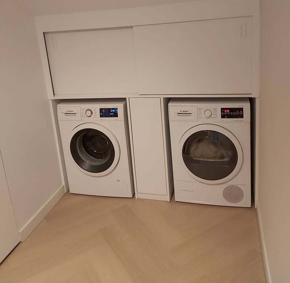 Maatwerk wasmachine kast in Delft